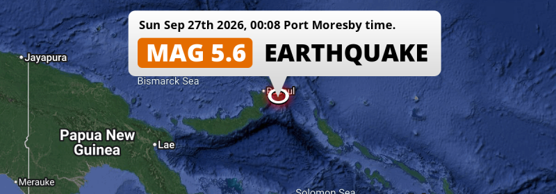 On Sunday Night a Significant M5.6 Earthquake struck near Kokopo in Papua New Guinea.