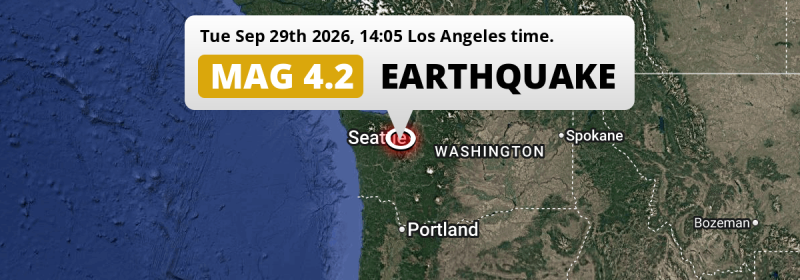 On Tuesday Afternoon a Shallow M4.2 Earthquake struck near Seattle in The United States.