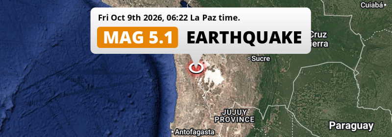 On Friday Morning a Significant M5.1 Earthquake struck 146km from Iquique in Chile.