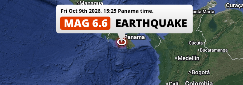 Shallow M6.6 AFTERSHOCK hit near Santiago de Veraguas in Panama on Friday Afternoon.