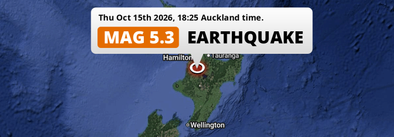 On Thursday Evening a Significant M5.3 Earthquake struck near Hamilton in New Zealand.