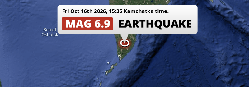 On Friday Afternoon a Strong M6.9 Earthquake struck 151km from Petropavlovsk-Kamchatsky in Russia.