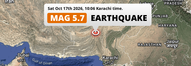On Saturday Morning an Unusually powerful M5.7 Earthquake struck near Khuzdar in Pakistan.