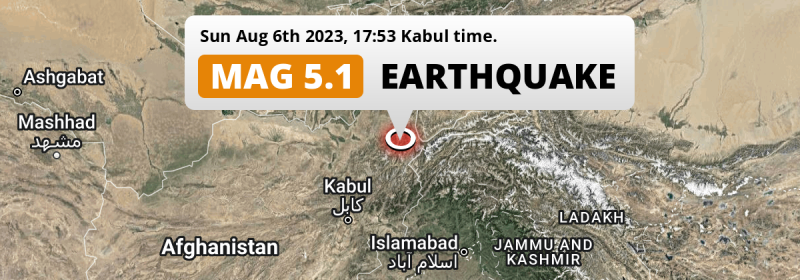 Significant M5.1 AFTERSHOCK struck on Sunday Evening near Fayzabad in Afghanistan.