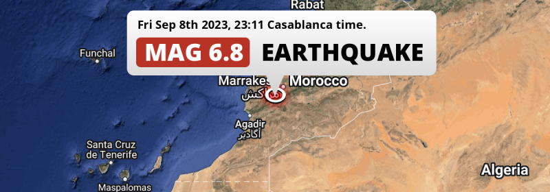 On Friday Evening a DESTRUCTIVE M6.8 Earthquake struck near Marrakesh in Morocco.