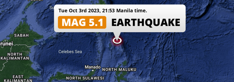 Significant M5.1 Earthquake hit in the Philippine Sea on  .