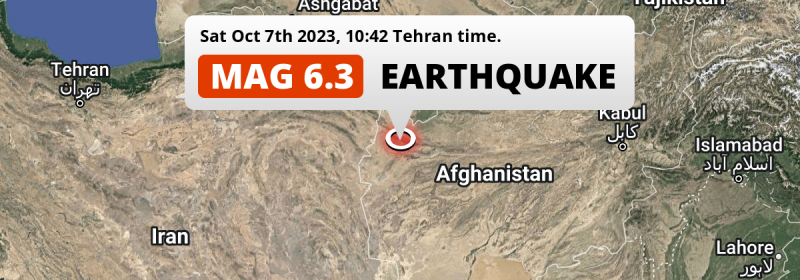 On Saturday Morning a DAMAGING M6.3 Earthquake struck near Herāt in Afghanistan.