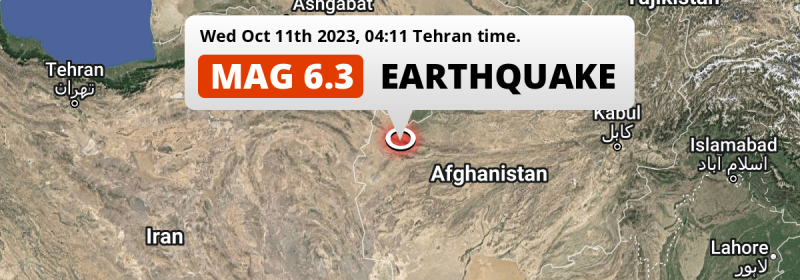 On Wednesday Night a DESTRUCTIVE M6.3 Earthquake struck near Herāt in Afghanistan.