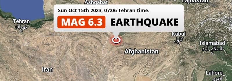 On Sunday Morning a DAMAGING M6.3 Earthquake struck near Herāt in Afghanistan.
