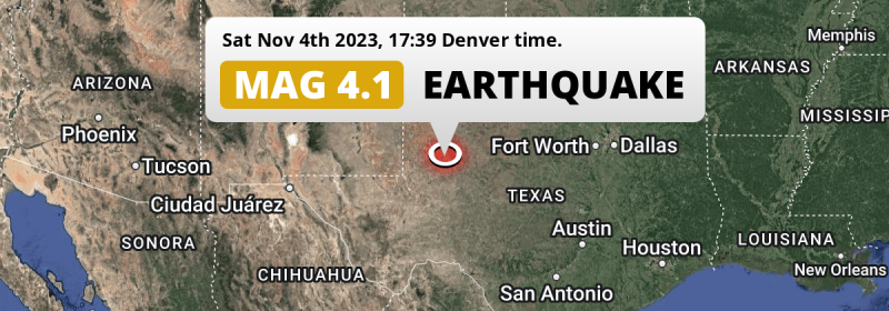 On Saturday Evening a Shallow M4.1 Earthquake struck near Midland in The United States.