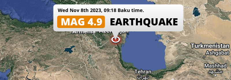  M4.8 Earthquake struck on Wednesday Morning near Pārsābād in Iran.