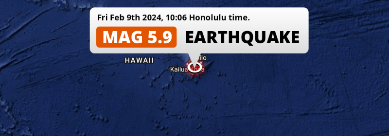 On Friday Morning a Significant M5.7 Earthquake struck near Hilo in The United States.