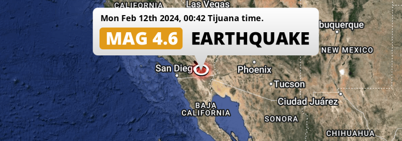 Shallow M4.6 AFTERSHOCK struck on Monday Night near El Centro in The United States.