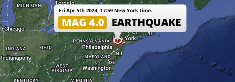 Shallow M3.7 AFTERSHOCK struck on Friday Afternoon near Bridgewater in The United States.