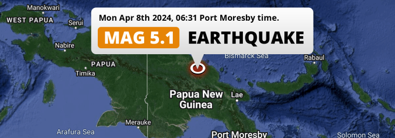  M4.9 AFTERSHOCK hit 103km from Mount Hagen in Papua New Guinea on Monday Morning.