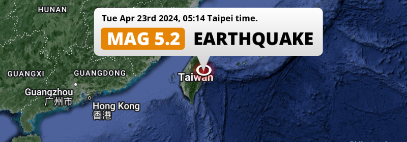Shallow M4.8 AFTERSHOCK hit in the Philippine Sea near Hualien City (Taiwan) on Tuesday Night.