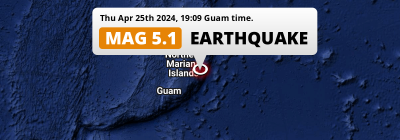 On Thursday Evening a Shallow M5.1 Earthquake struck 88mi from Northern Mariana Islands.
