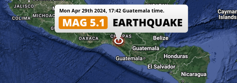 On Monday Evening a Significant M5.1 Earthquake struck near Villaflores in Mexico.